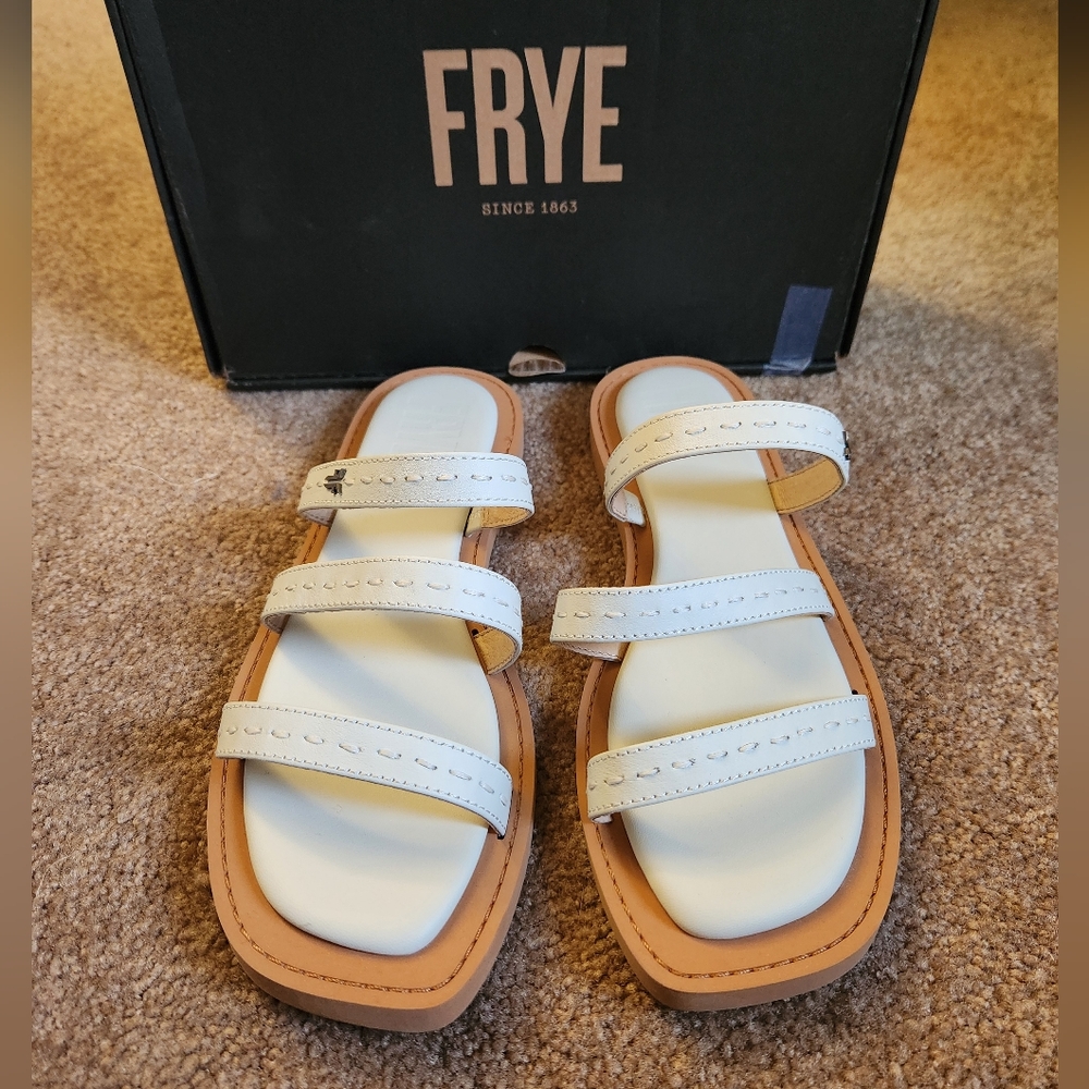 Frye Faye Strappy Slide white 8